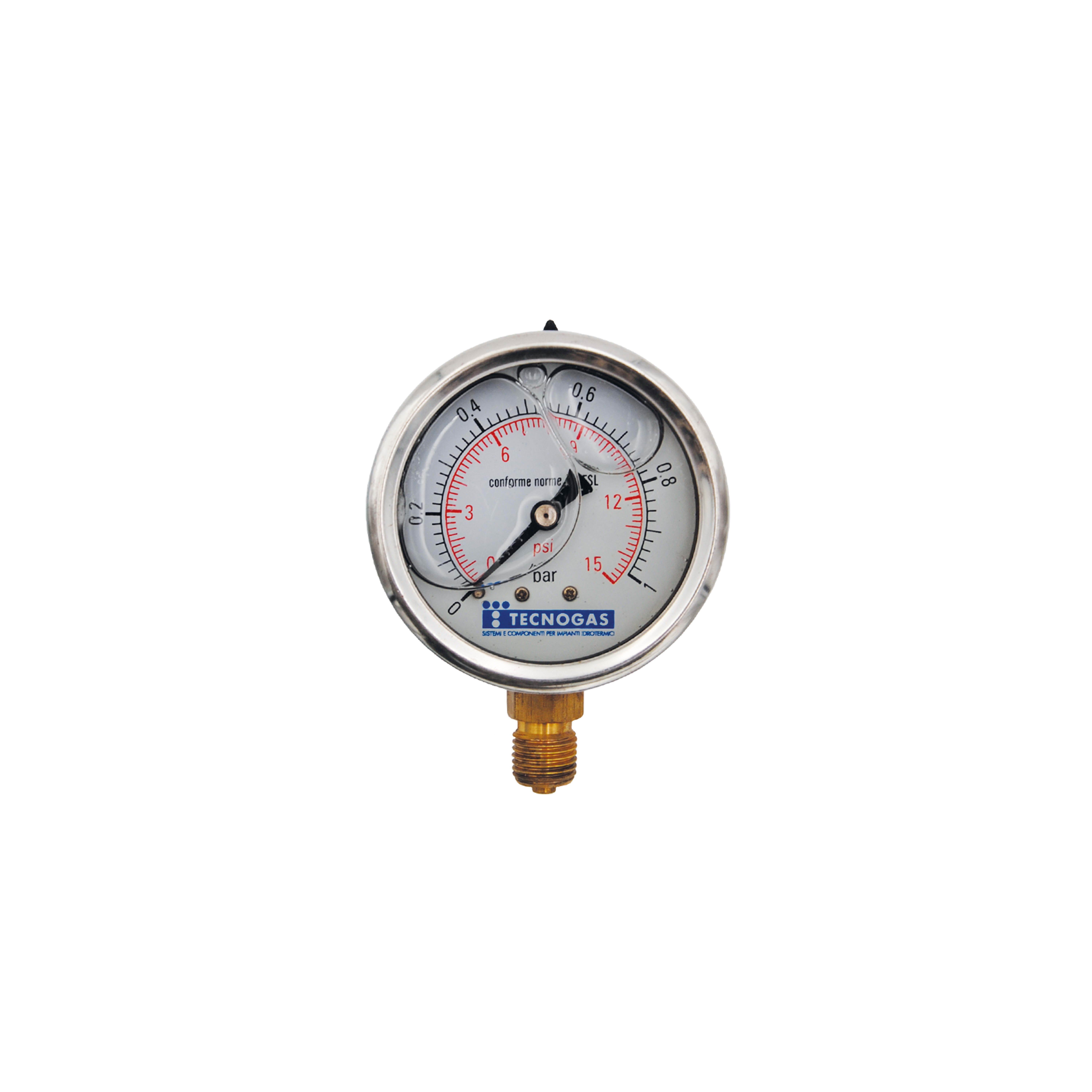 TECNOGAS SRL - TGS000006949/A MANOMETRO RAD. 2,5BAR D.63 MM D 1/4 B