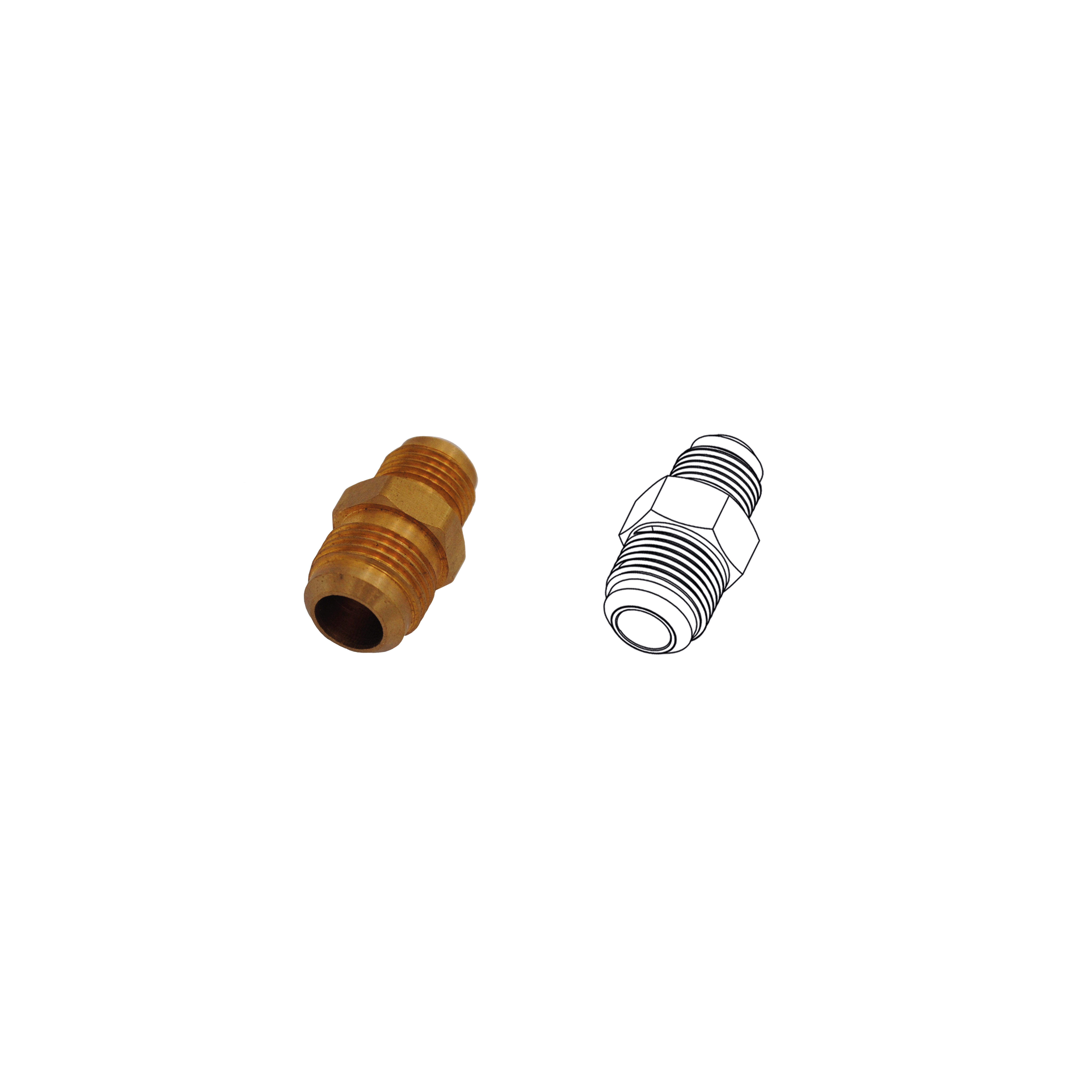 TECNOGAS SRL - TGS00000011341 RACCORDO DIRITTO IN OTTONE 3/8 X1/2