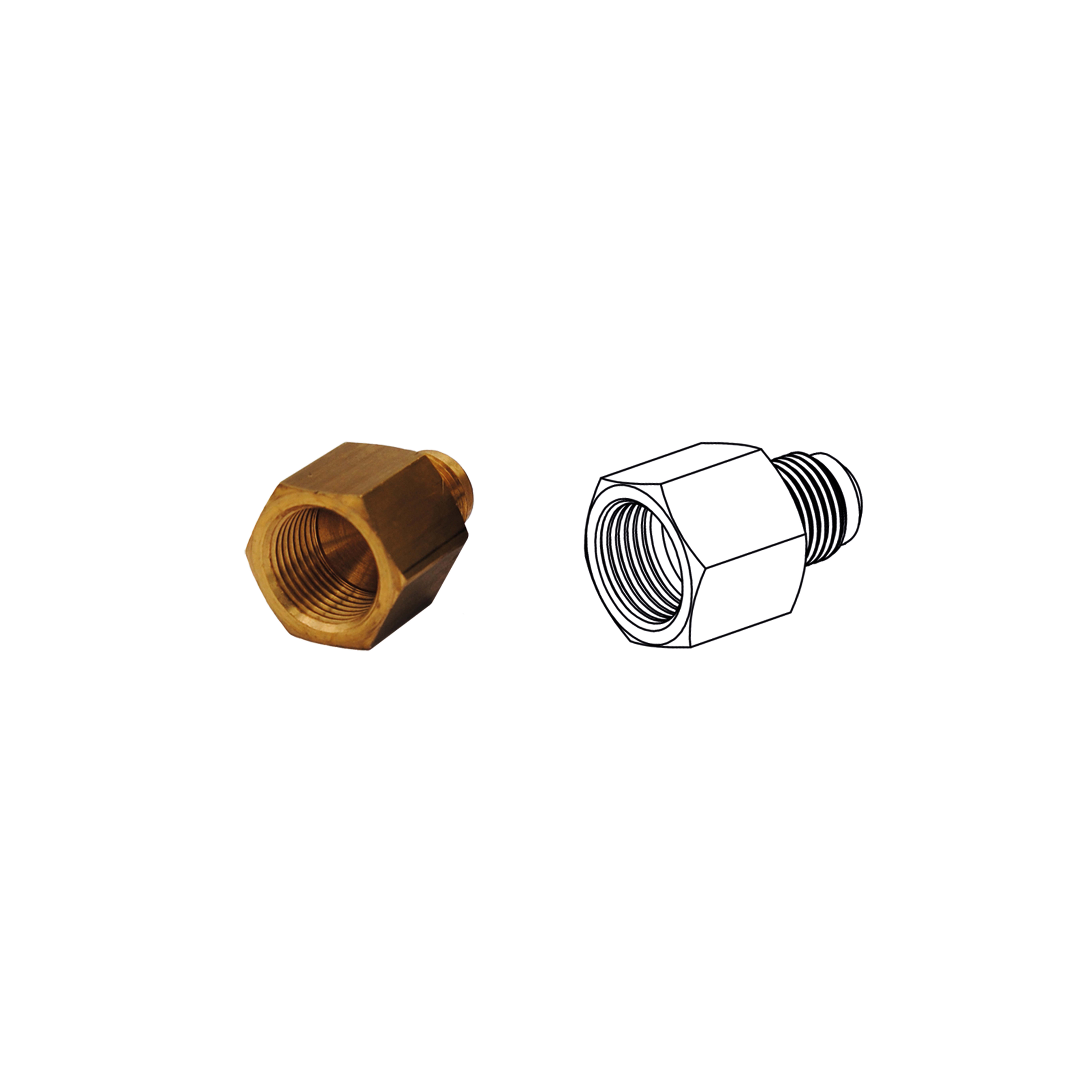 TECNOGAS SRL - TGS00000011366 RACCORDO DIRITTO IN OTTONE M 3/8 F 1/2