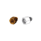 TECNOGAS SRL - TGS00000011366 RACCORDO DIRITTO IN OTTONE M 3/8 F 1/2
