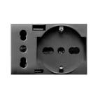 AVE - AVE44509015USB PRESA SCHUKO+ITA+USB A/C TEKLA 3M