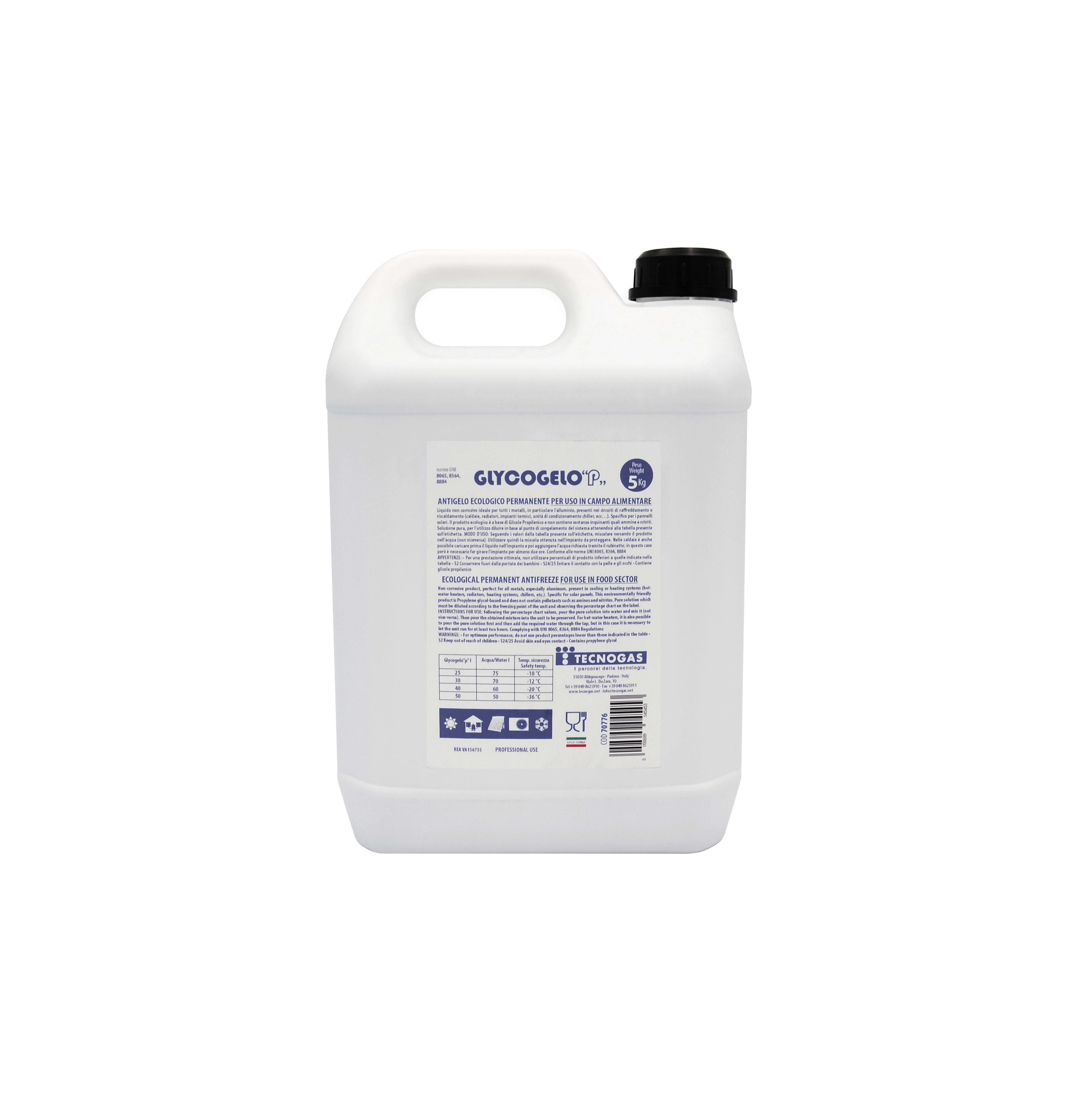 TECNOGAS SRL - TGS00000070776 LIQUIDO ANTIGELO PROPILENICO KG 5 GLYCOG