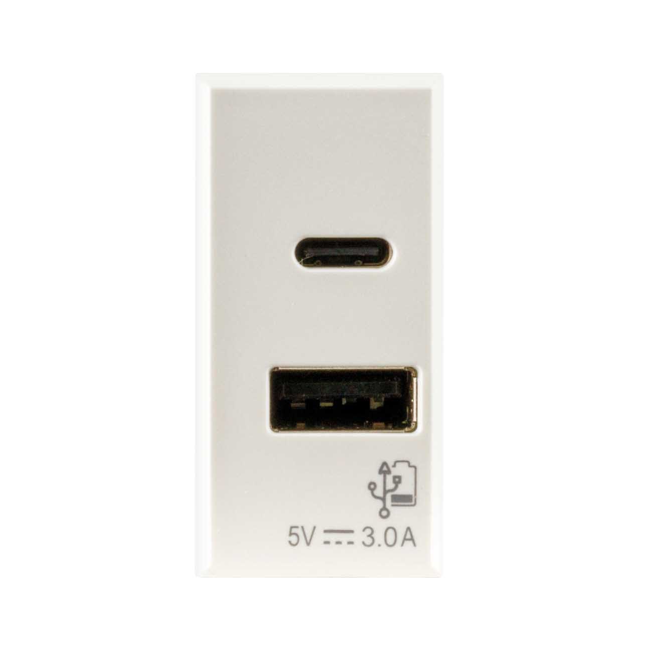 AVE - AVE446082USBAC ALIMENTATORE USB A + C 3A WHITEK 1M