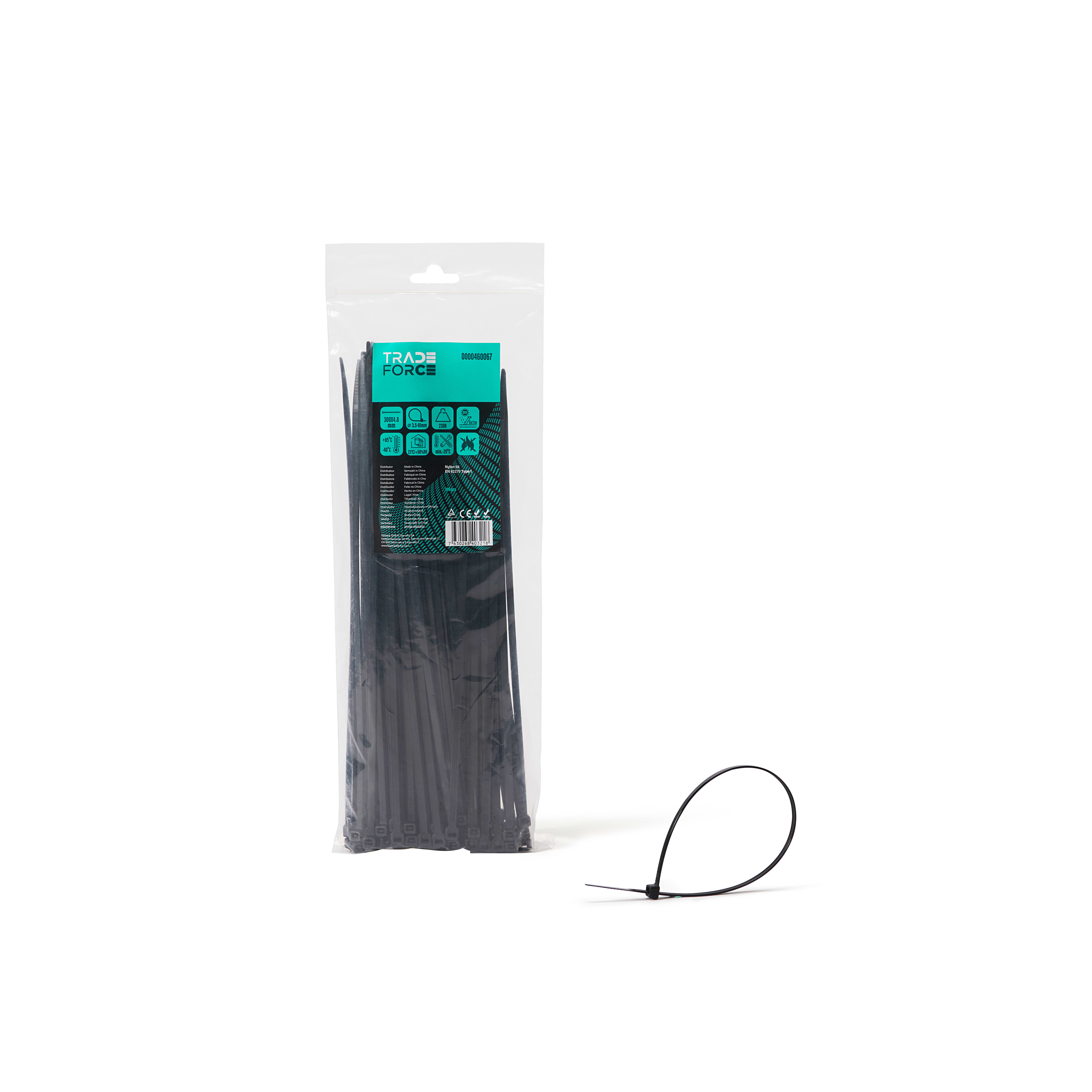 TRADEFORCE - TDM0000460067 FASCETTA UV NERA IN-OUT 300X4.8MM 100PZ
