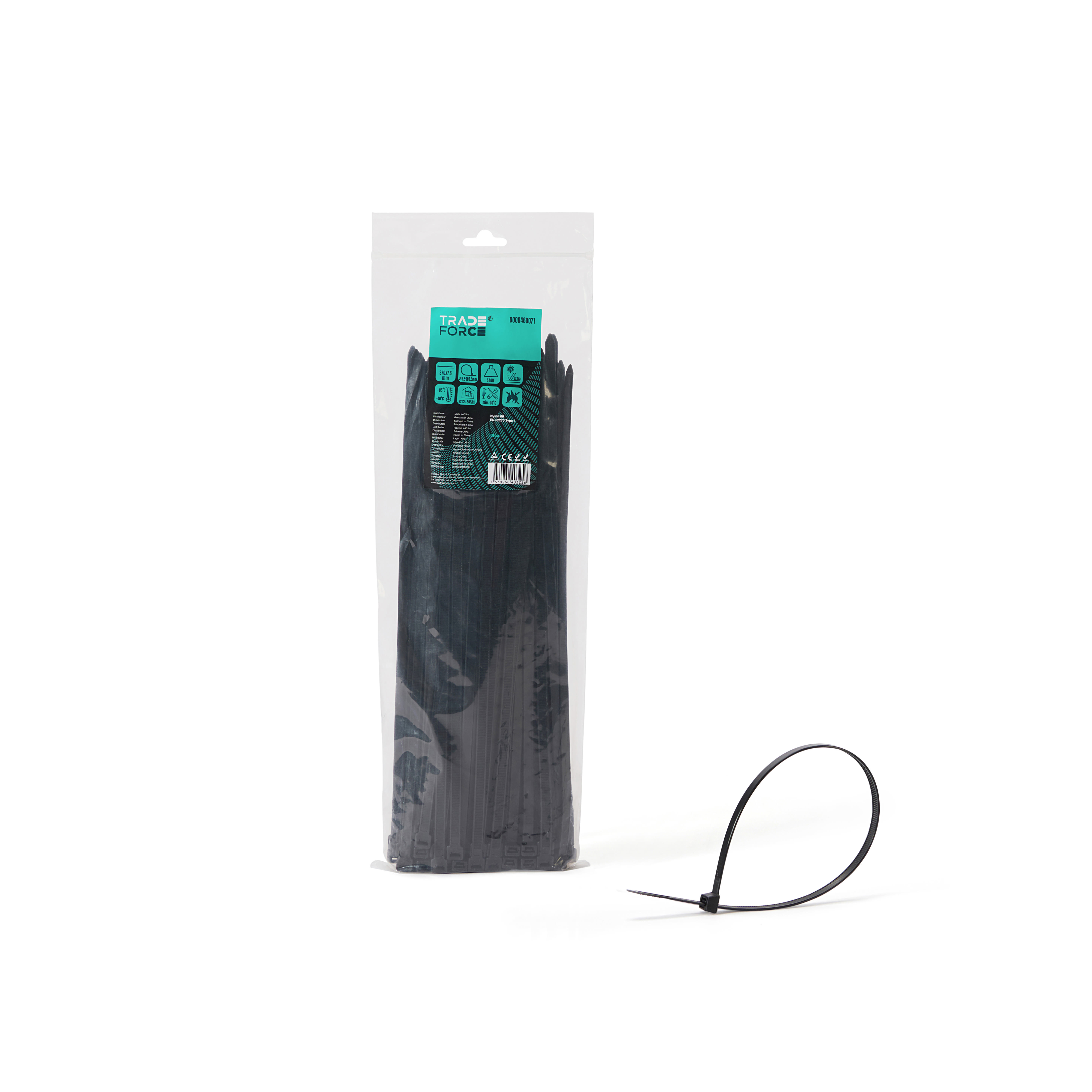 TRADEFORCE - TDM0000460071 FASCETTA UV NERA IN-OUT 370X7.6MM 100PZ
