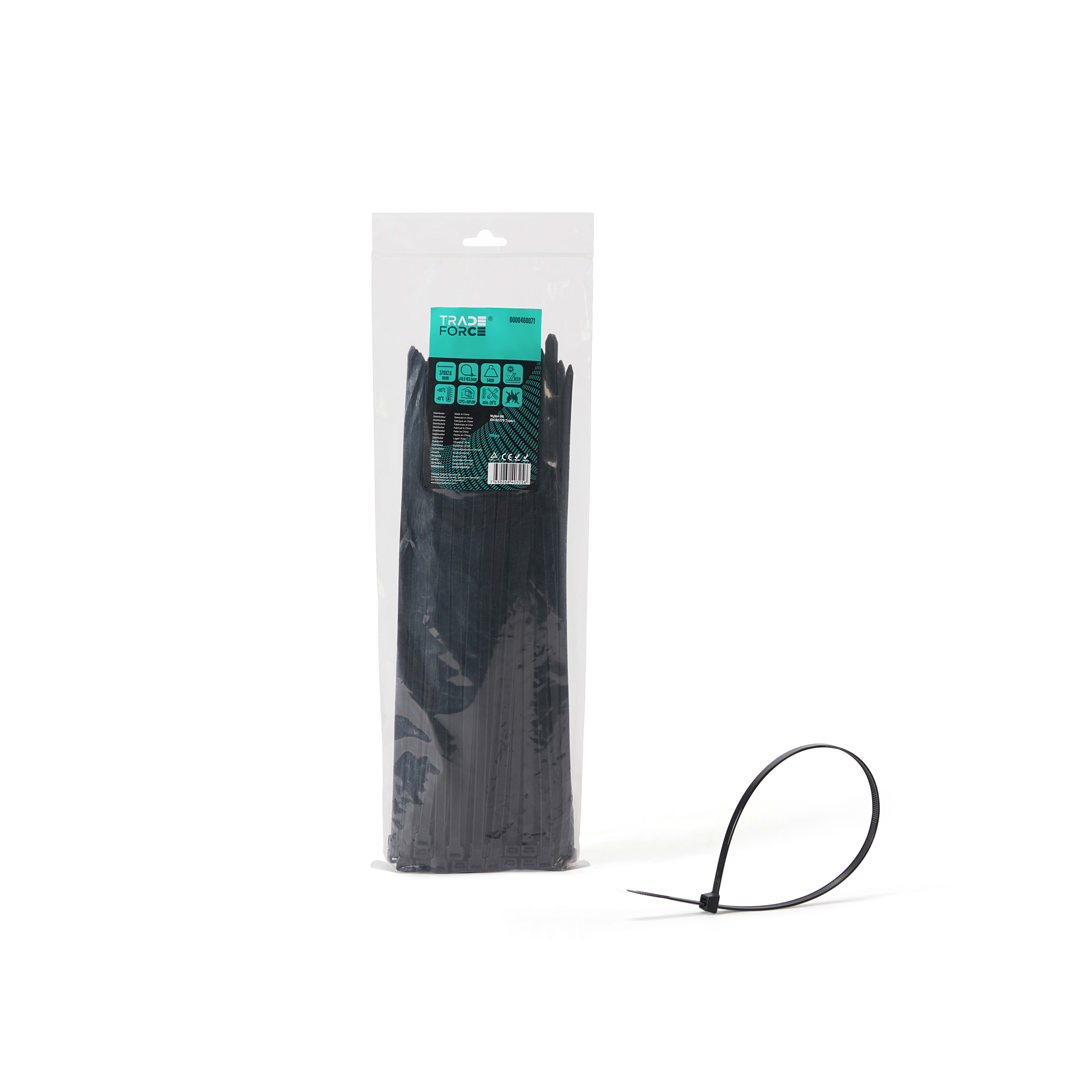 TRADEFORCE - TDM0000460071 FASCETTA UV NERA IN-OUT 370X7.6MM 100PZ