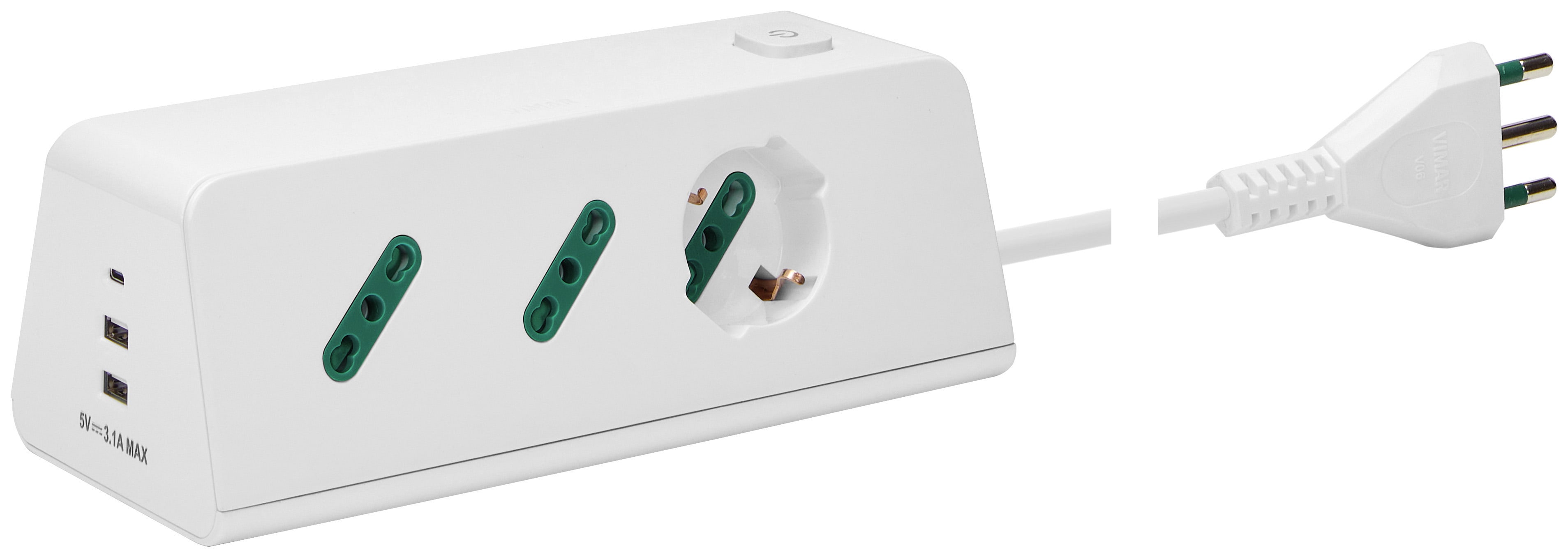 VIMAR SPA - VIW00604.CC.B PRESA SCRIVANIA 1UNIV+2P17/11+3USB+S17 B