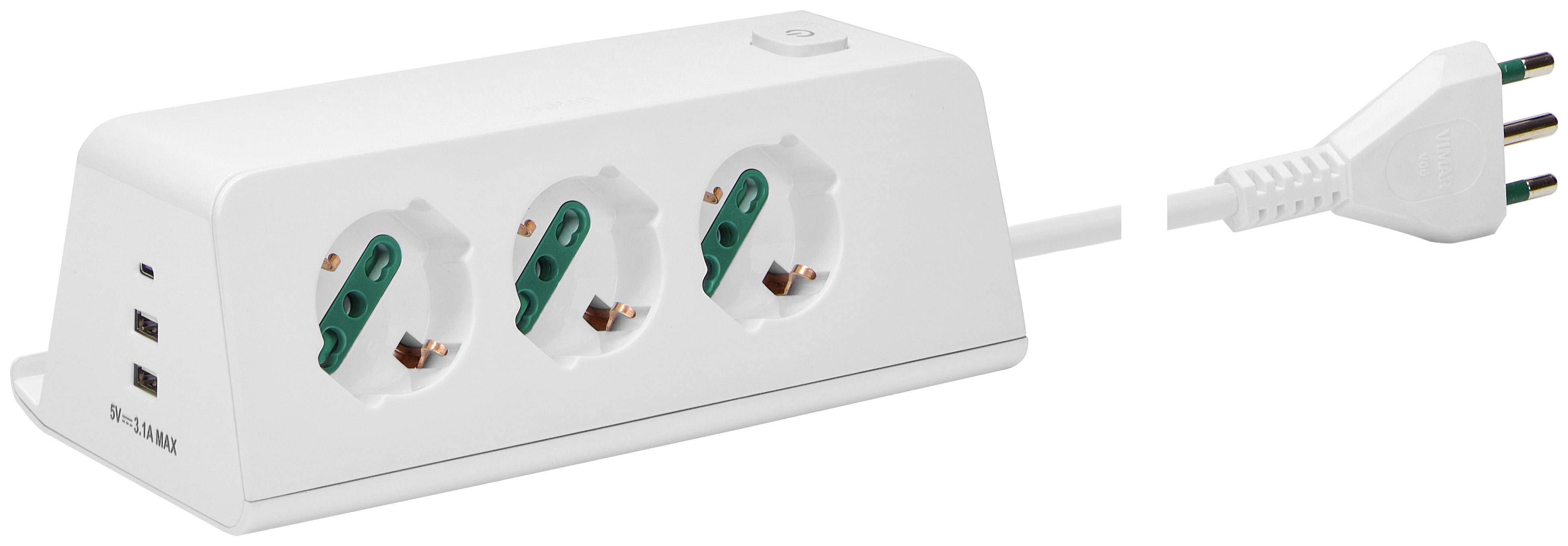 VIMAR SPA - VIW00609.CC.B PRESA SCRIVANIA3UNIV+3USB+S17+WIRELESS B