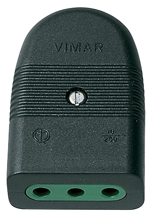 VIMAR SPA - VIW01023 PRESA 2P+T 10A P11 ASSIALE NERO