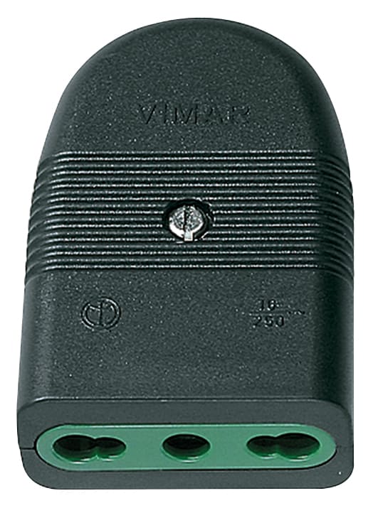 VIMAR SPA - VIW01029 PRESA 2P+T 16A P17/11 ASSIALE NERO