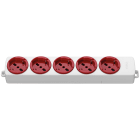 VIMAR SPA - VIW01293.NC.R PRESA MULTIPLA 5 UNIVERSALE ROSSO