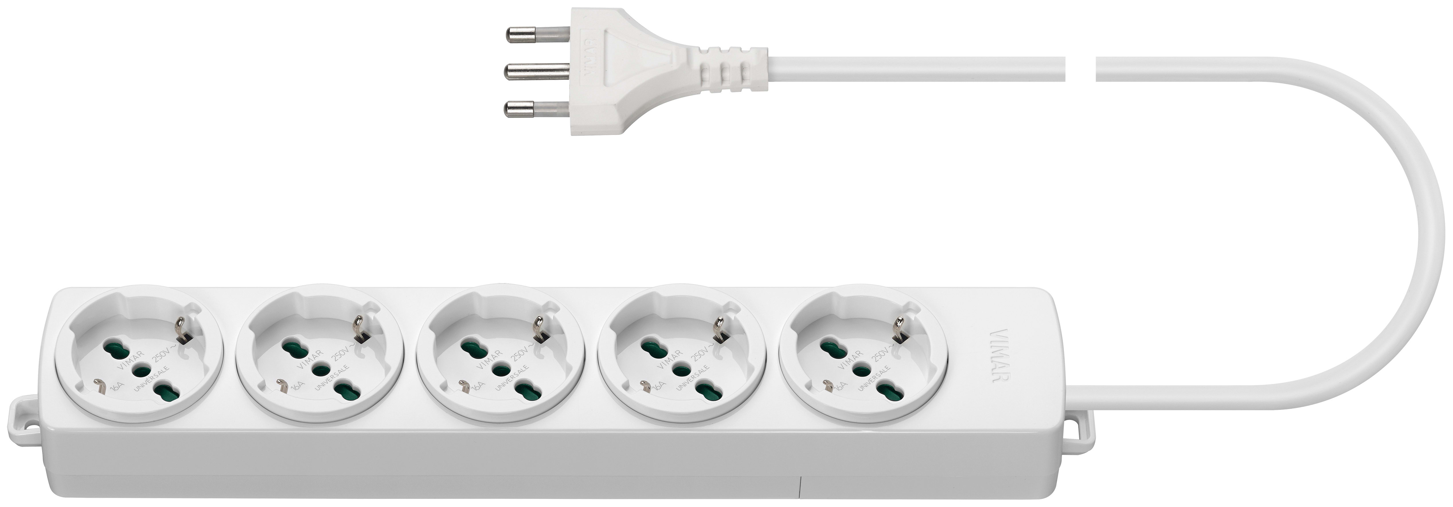 VIMAR SPA - VIW01294.CC.B PRESA MULTIPLA 5 UNIVERSALE+CAVO BIANCO