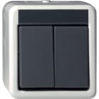 GIRA - GIR015530 PS.BIL. DOPPIO SOPRA INT. PROT.AC. GRIGI