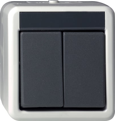 GIRA - GGI015530 PS.BIL. DOPPIO SOPRA INT. PROT.AC. GRIGI