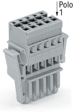 WAGO ITALIA SRL - WAG769-106/021-000 SPINA F 4MMQ 5MM 6P LEVE LATERALI GRIGIO