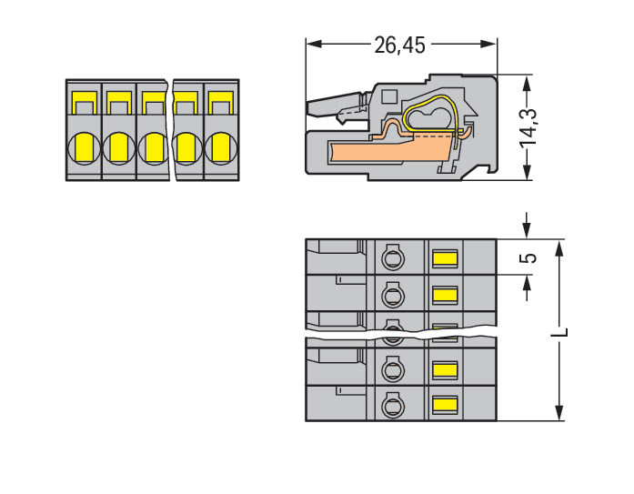 WAGO ITALIA SRL - WAG231-115/102-000 CONNETTORE FEMMINA PER 1 CONDUTTORE CAGE