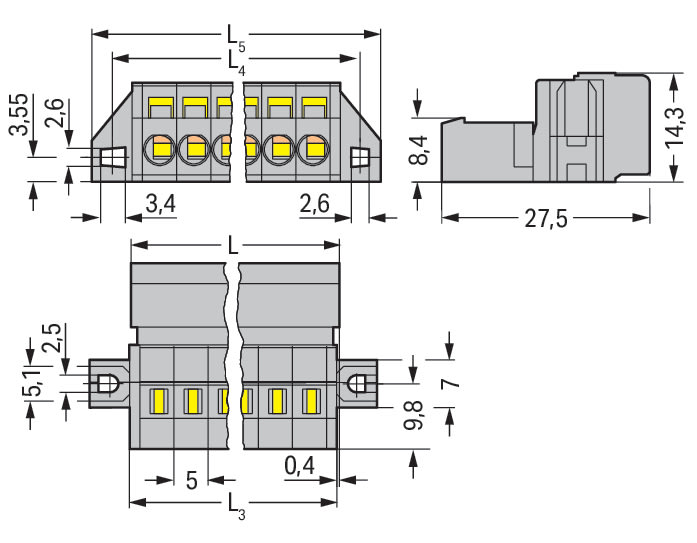 WAGO ITALIA SRL - WAG231-614/019-000 CONNETTORE MASCHIO PER 1 CONDUTTORE CAGE