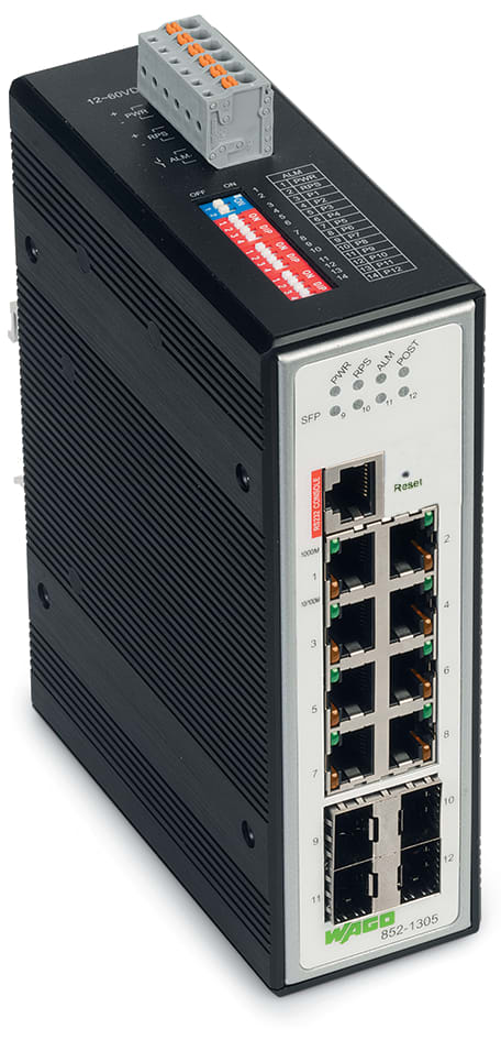 WAGO ITALIA SRL - WAG852-1305 SWITCH MANAG 8P 1000BASE-T 4 SX/LX NERO