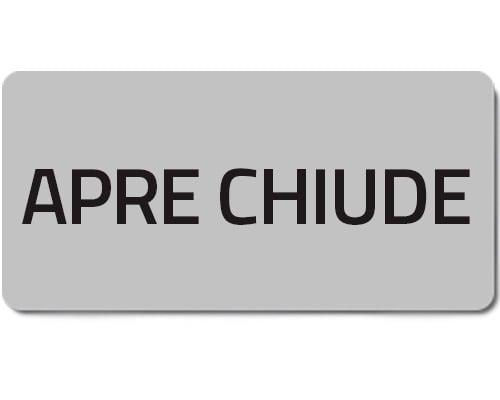 NEW ELFIN SRL - NEW02030T % TARGHETTA ADES.APRE-CHIUDE