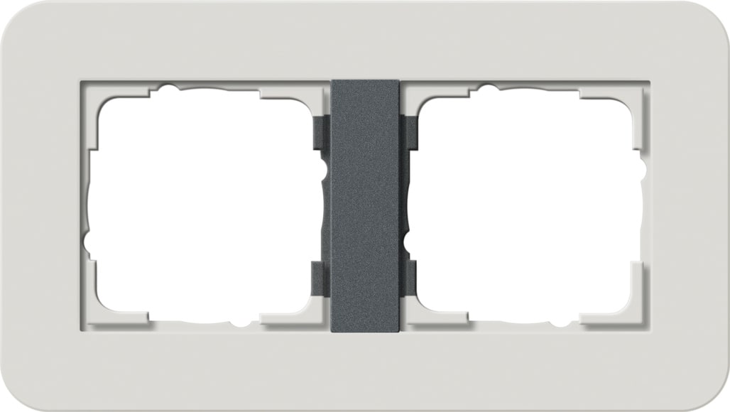 GIRA - GGI0212421 PLACCA 2-M GIRA E3 GRIGIO CH./ANTRAC.
