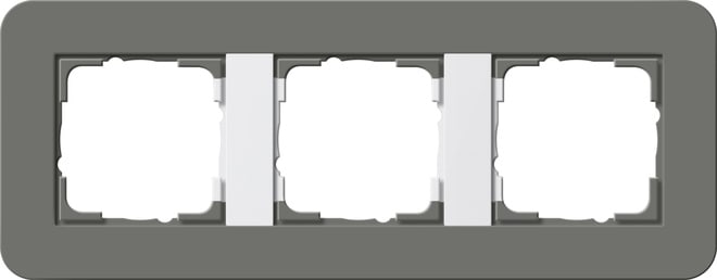 GIRA - GIR0213413 PLACCA 3-M GIRA E3 GRIGIO SC./BNC PURO