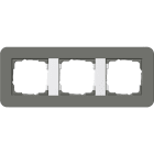 GIRA - GIR0213413 PLACCA 3-M GIRA E3 GRIGIO SC./BNC PURO