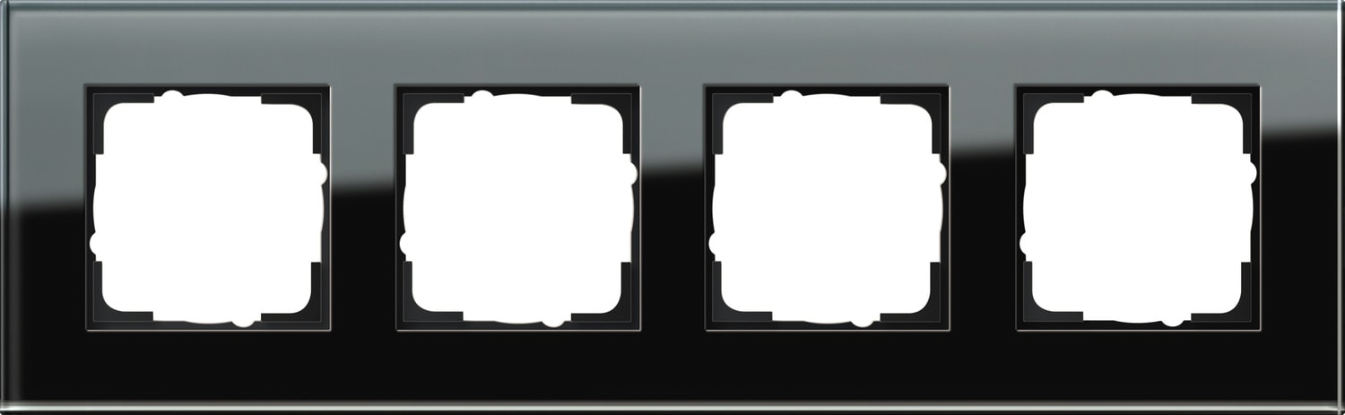 GIRA - GGI021405 PLACCA 4-M GIRA ESPRIT VETRO NERO