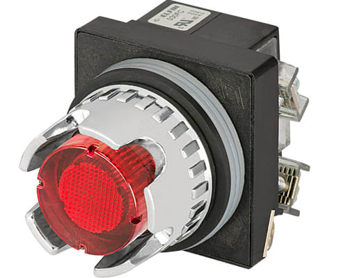 NEW ELFIN SRL - NEW030RPLSRFAFC24 PULS.LUM.SCHERM.ROSSO  NO+NC LED24V
