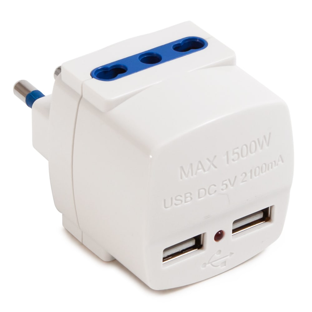 MASTER SRL - MST05691 ADATT.16A+T 2 USB + 2 BIVALENTI BIANCO