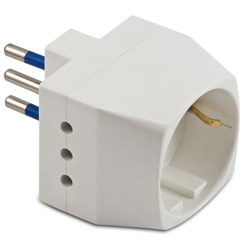 MASTER SRL - MST05731 ADATT.TRIPLO-SCHUKO 10A 2P+T BIANCO