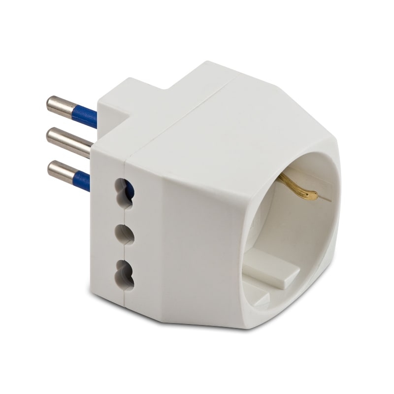MASTER SRL - MST05751 ADATT.TRIPLO-SCHUKO 10A 2P+T BIANCO
