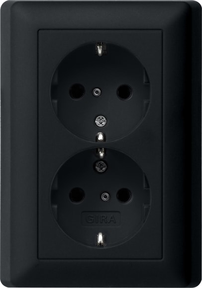 GIRA - GGI0783005 DOP.SCHUKO SP + P.CPL. SYSTEM 55 NERO O