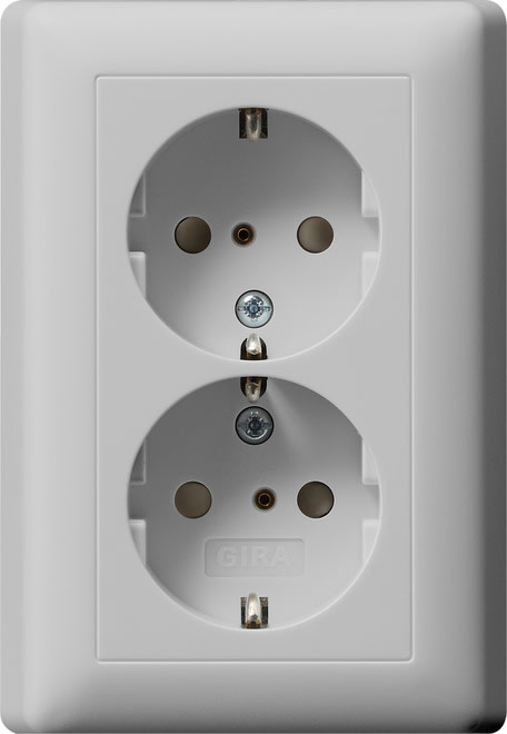 GIRA - GIR0783015 DOP.SCHUKO SP + P.CPL. SYSTEM 55 GRIGIO