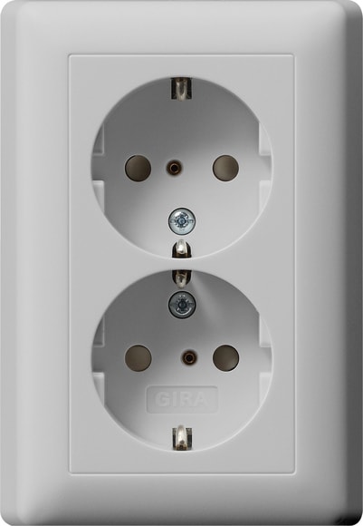GIRA - GGI0783015 DOP.SCHUKO SP + P.CPL. SYSTEM 55 GRIGIO