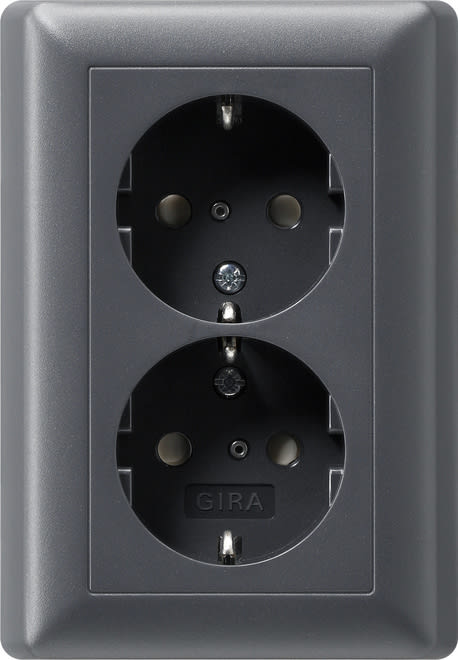 GIRA - GIR078328 DOP.SCHUKO SH + P.CPL. SYSTEM 55 ANTRACI