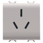 GEWISS - GEWGW13392 PRESA STDANDAD CINESE - 250 V ac - 2P+T 16 A - 2 MODULI - NATURAL BEIGE SATINATO - CHORUSMART