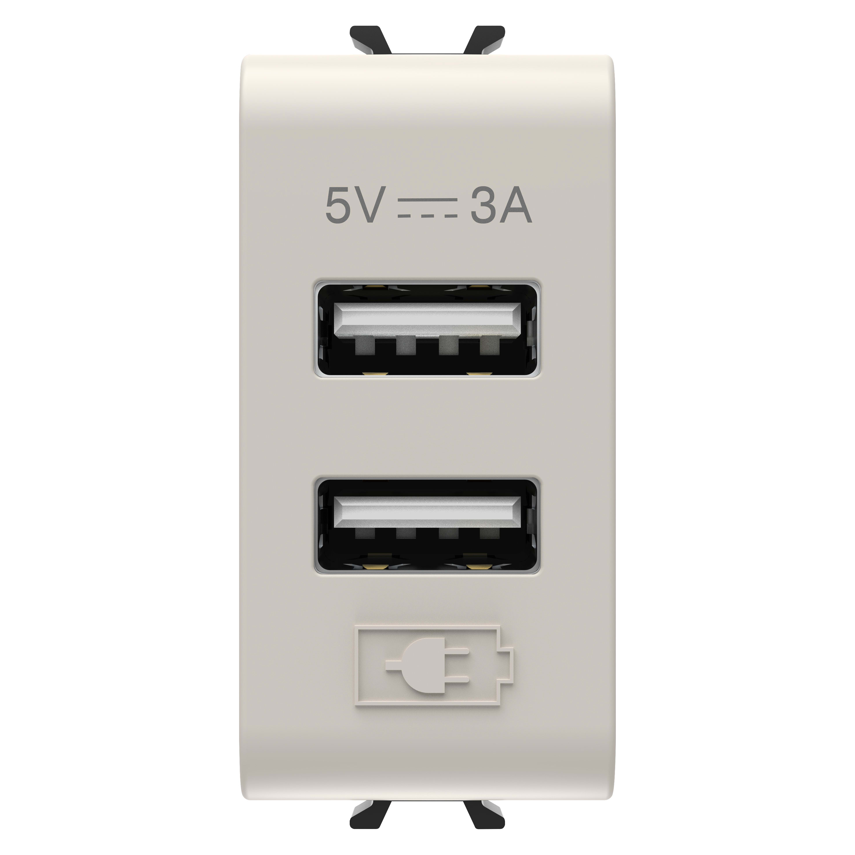 GEWISS - GEWGW13447 ALIMENTATORE USB A+A 5V 3A 1M NAT.BEIGE