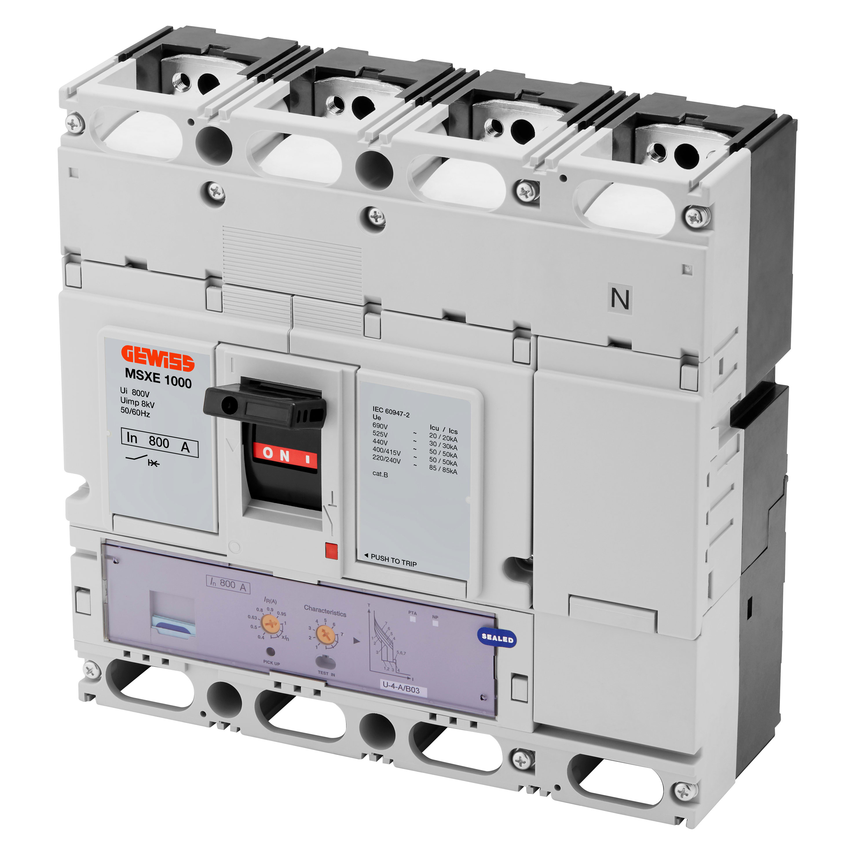 GEWISS - GEWGWD9402 MSXE 1000 3P+N 800A 50KA LSI TERM.FC