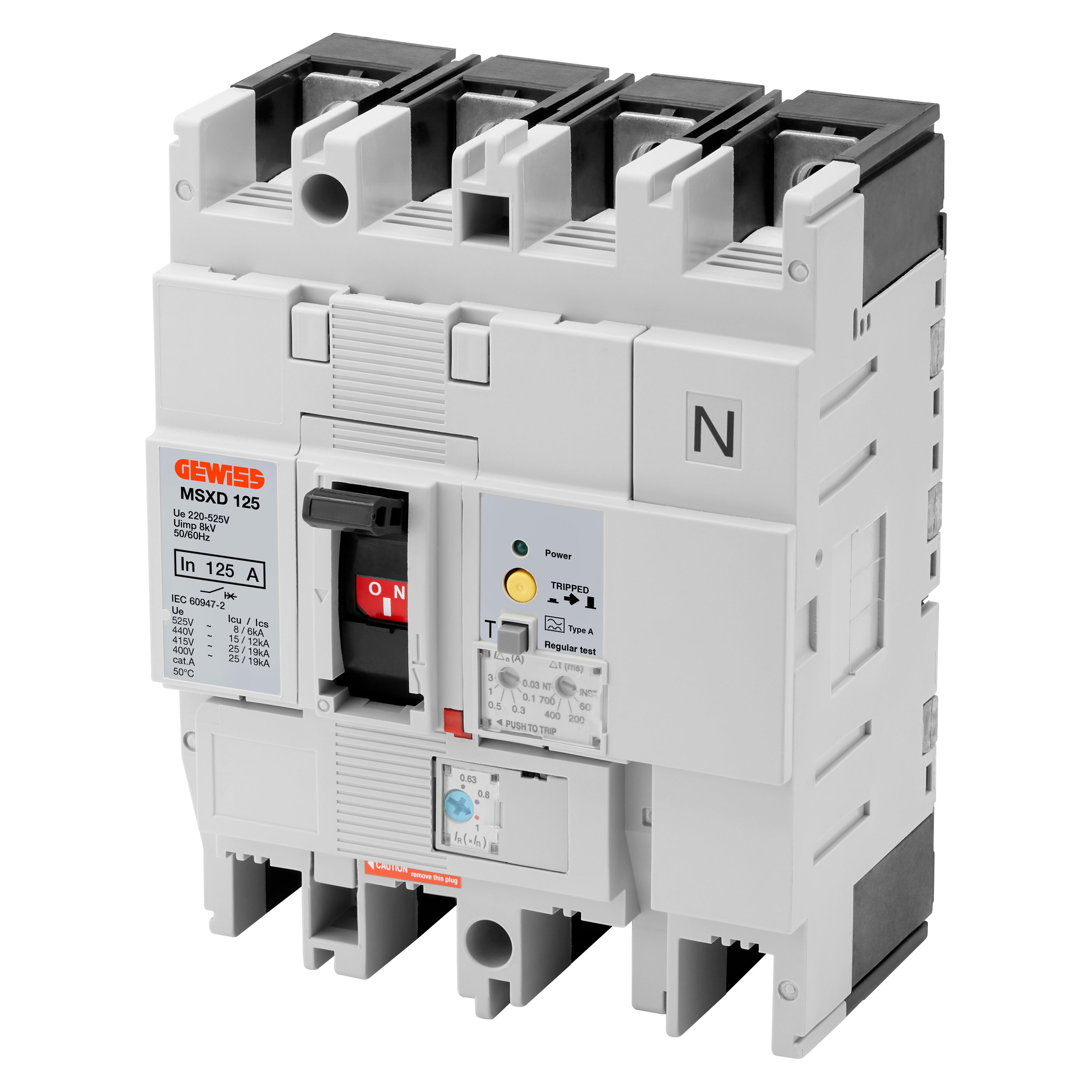 GEWISS - GEWGWD9573 MSXD 125 3P+N 50A 36KA TRMF TERM.FC