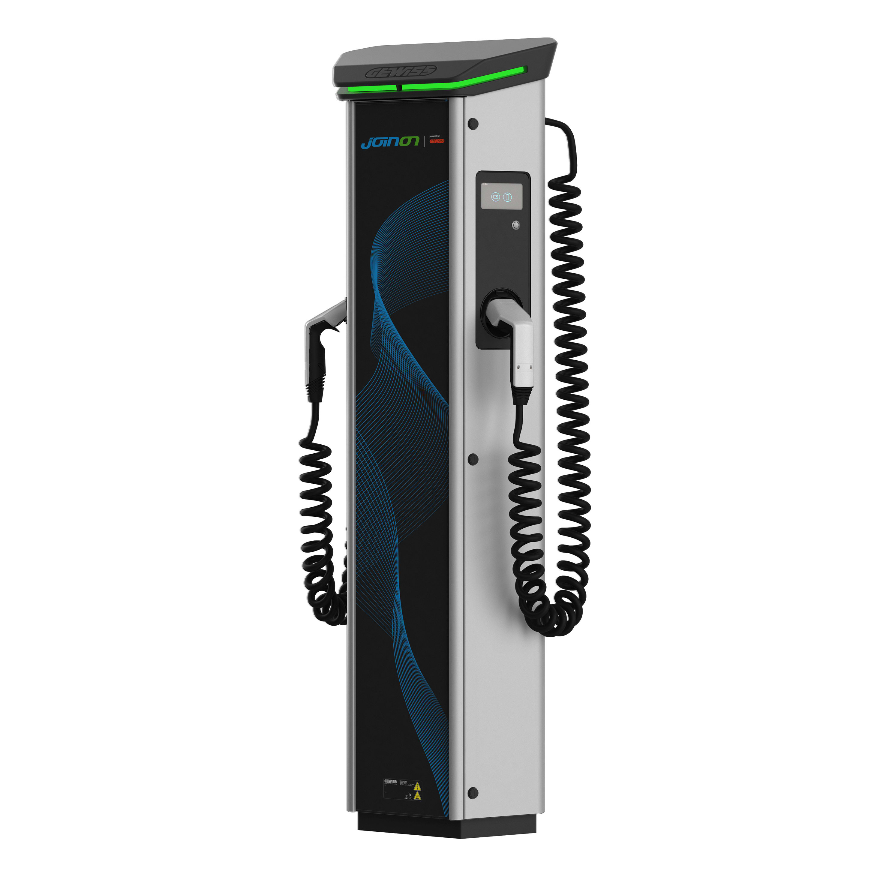 GEWISS - GEWGWJ1412T COLONNINA I-ON EVO - PRESA T2C - ACCESSO CONTROLLATO M/S - WiFi + LAN - 7,4KW+7,4KW - RFID - DC LEAKAGE + MCB + RCD