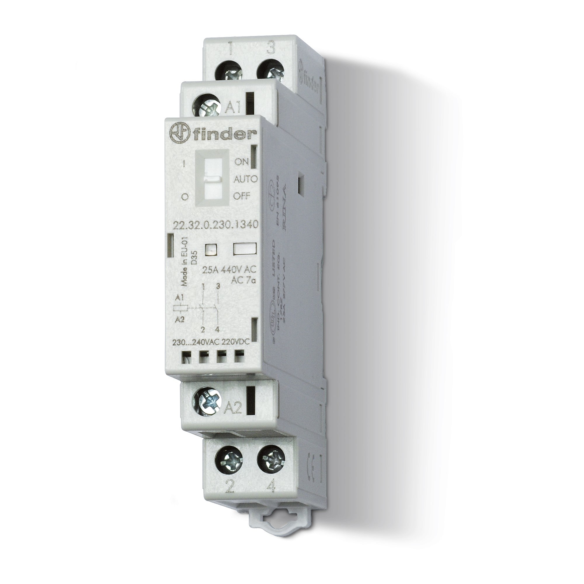 FINDER SPA - FIN223201204340 CONTATTORE 25A 2 CONTATTI 17.5MM