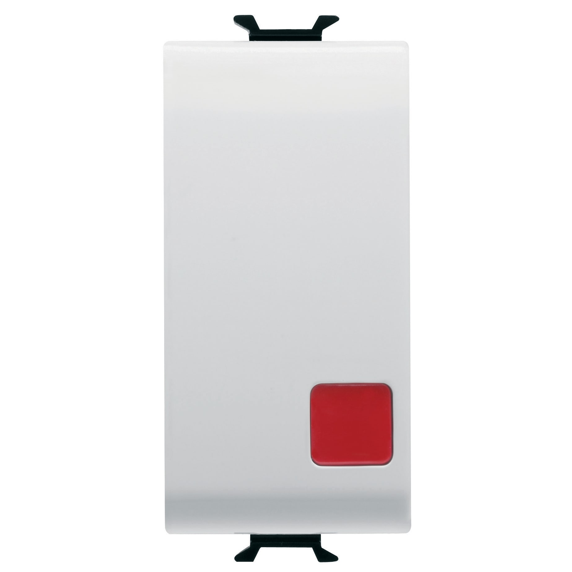 GEWISS - GEWGW15138 PULSANTE UNIPOLARE 250V ac - NC+NA 16A - ARRESTO - LENTE ROSSA - 1 MODULO - BIANCO SATINATO - CHORUSMART