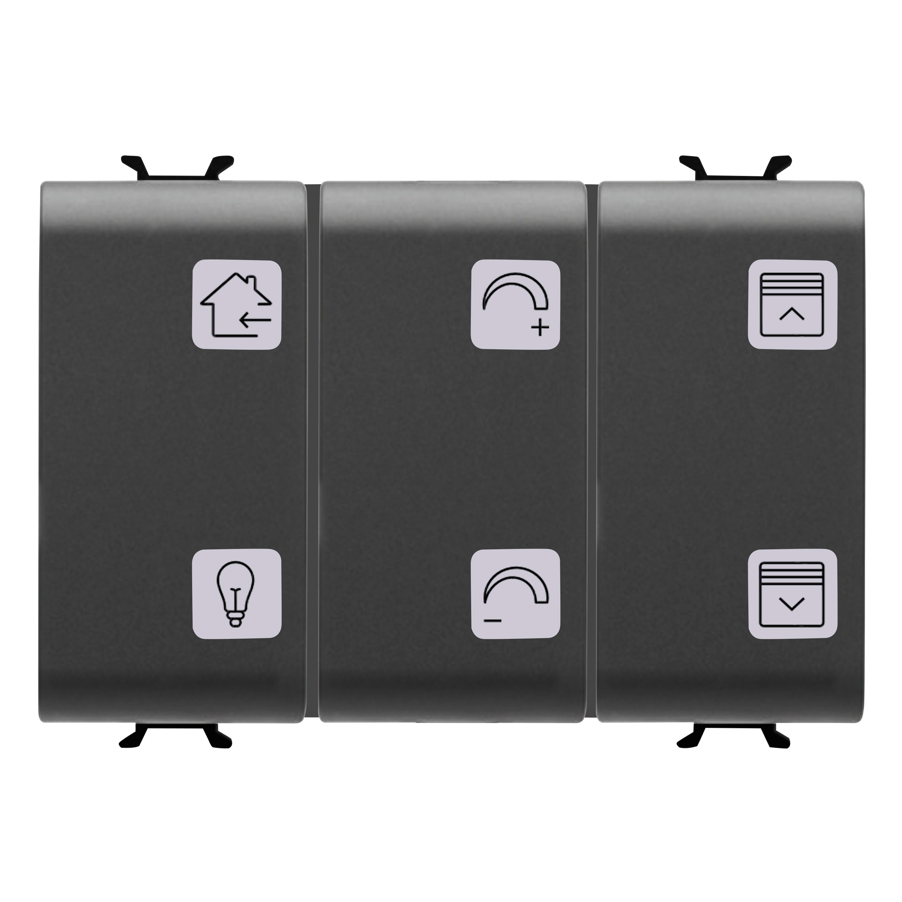 GEWISS - GEWGW12784A PULS.6CH TASTI E SIMB.NERA+ATT.KNX
