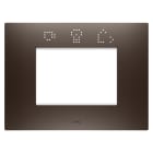 GEWISS - GEWGW16003SBS PLACCA EGO SMART - IN TECNOPOLIMERO VERNICIATO - 3 POSTI - BROWN SHADE - CHORUSMART
