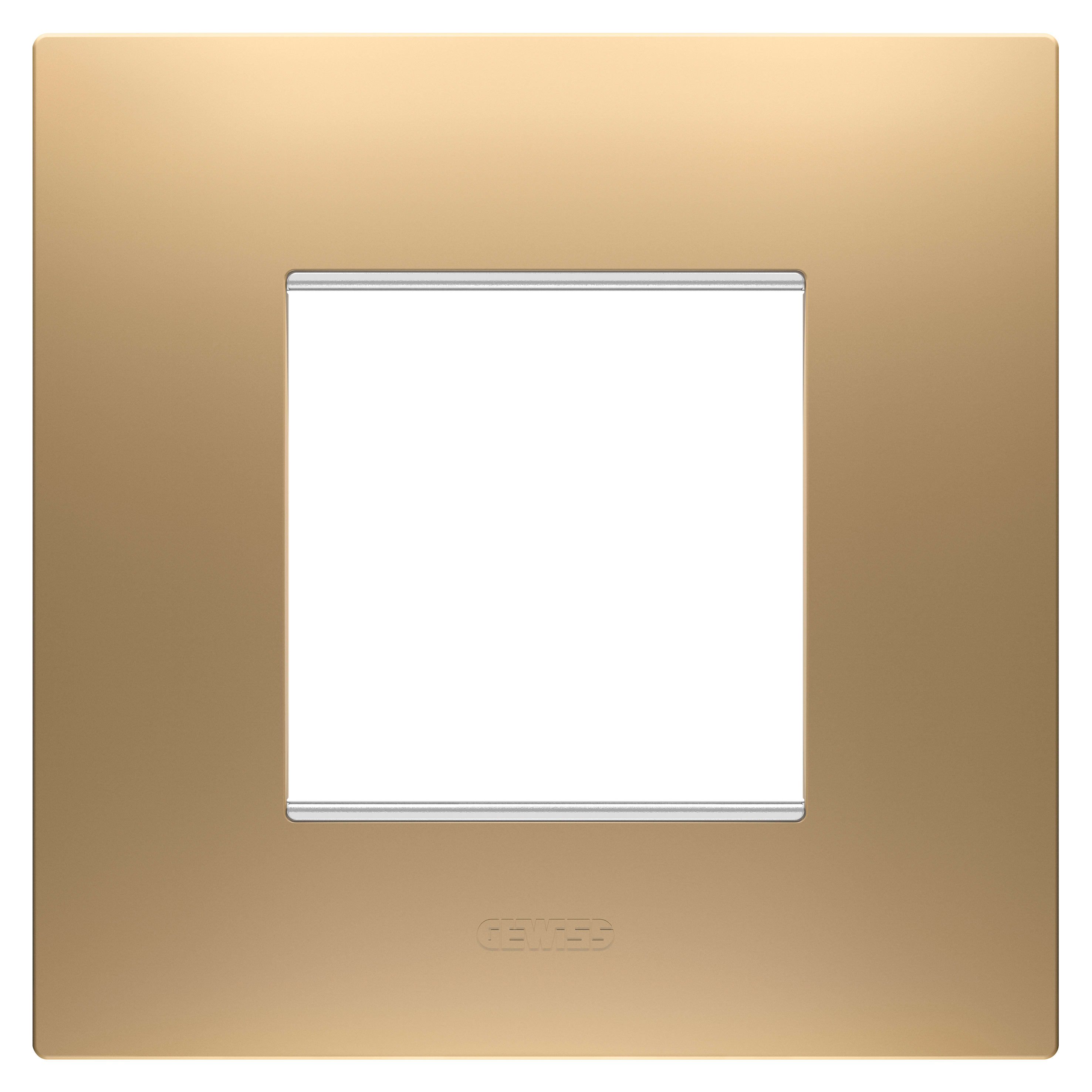 GEWISS - GEWGW16022SG PLACCA EGO INTERNATIONAL - IN TECNOPOLIMERO VERNICIATO - 2 POSTI - ORO - CHORUSMART