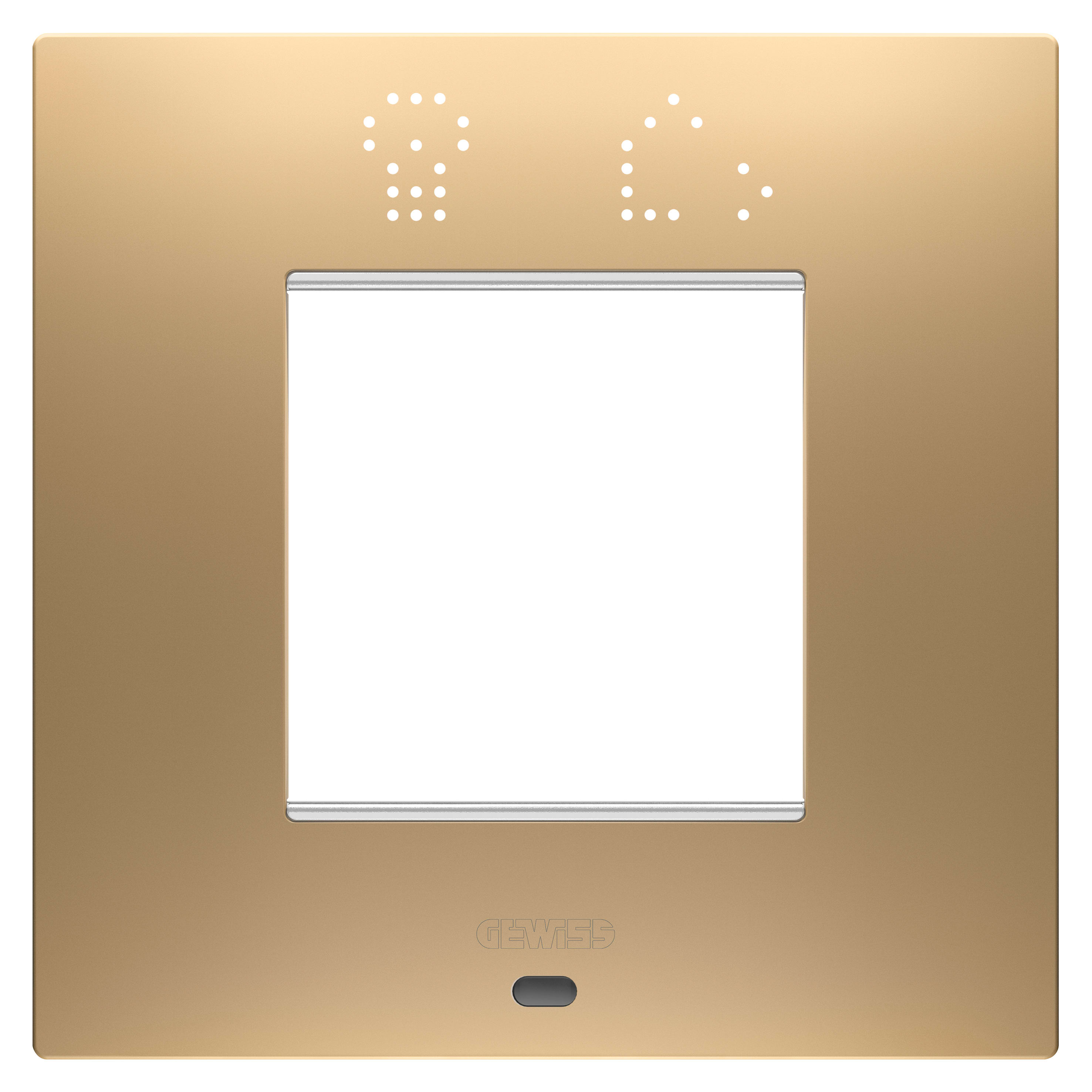 GEWISS - GEWGW16022SSG PLACCA EGO SMART INTERNATIONAL - IN TECNOPOLIMERO VERNICIATO - 2 POSTI - ORO - CHORUSMART