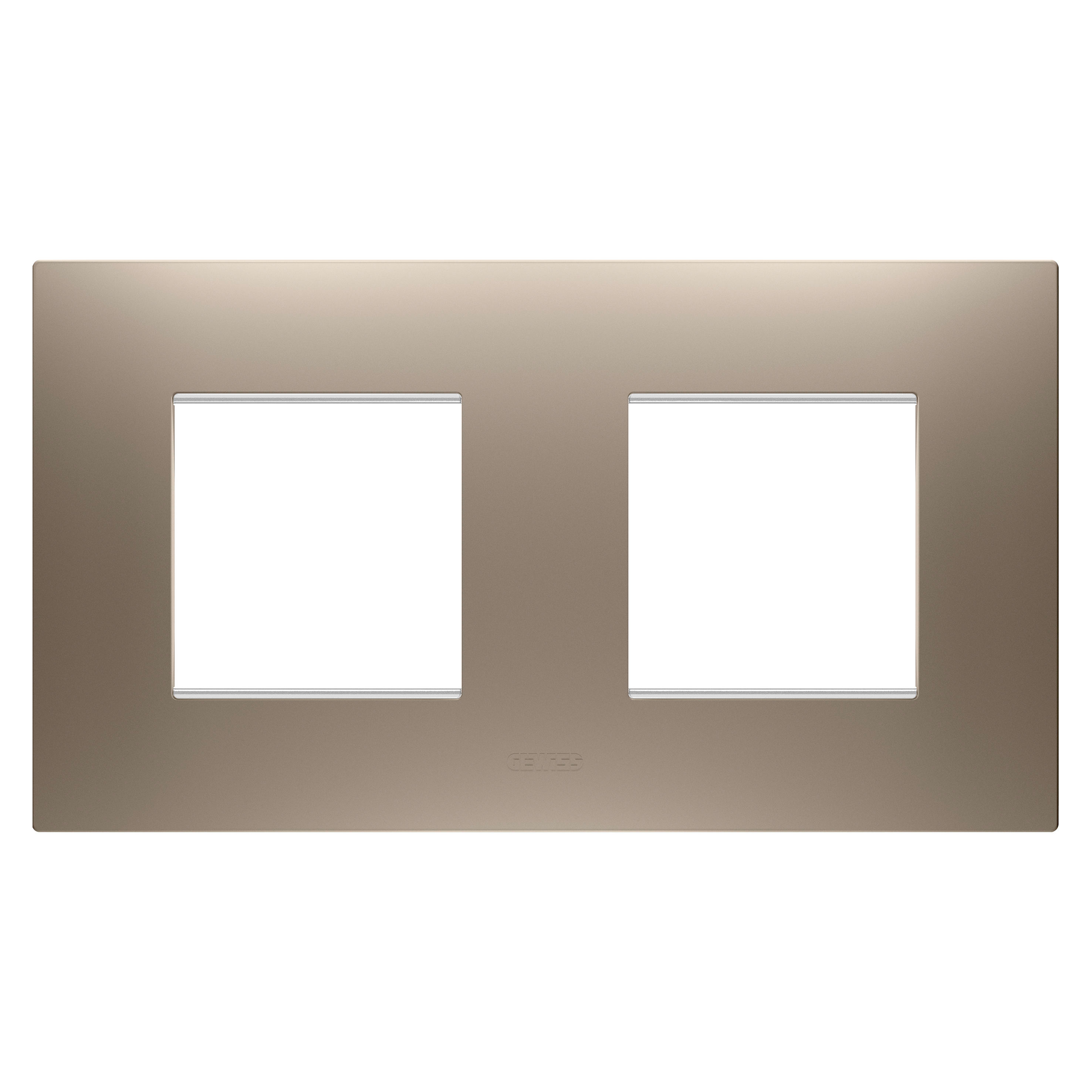 GEWISS - GEWGW16023BR PLACCA EGO INT.2+2M O BRONZO CHIARO
