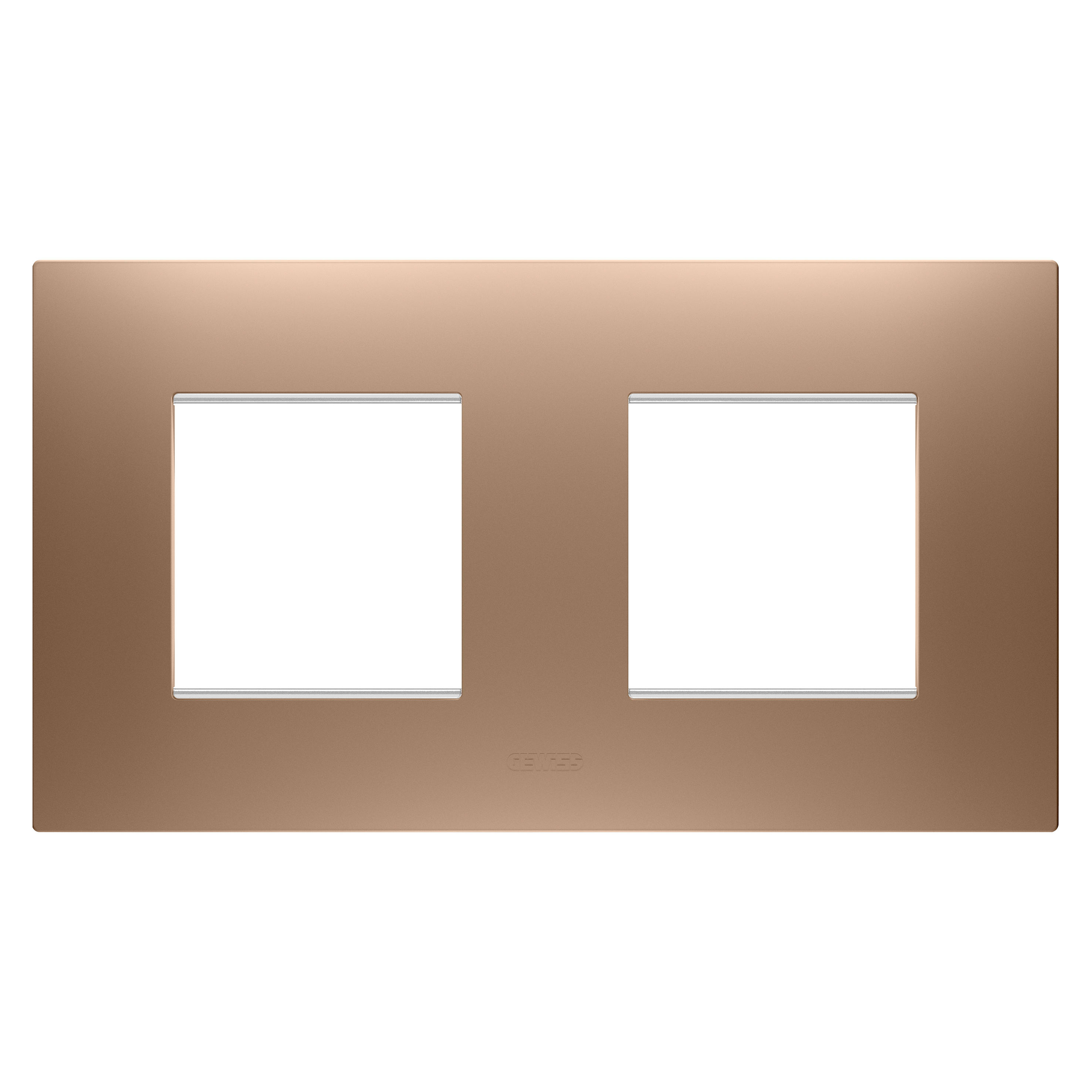 GEWISS - GEWGW16023CS PLACCA EGO INTERNATIONAL - IN TECNOPOLIMERO VERNICIATO - 2+2 POSTI ORIZZONTALE - RAME CHIARO - CHORUSMART