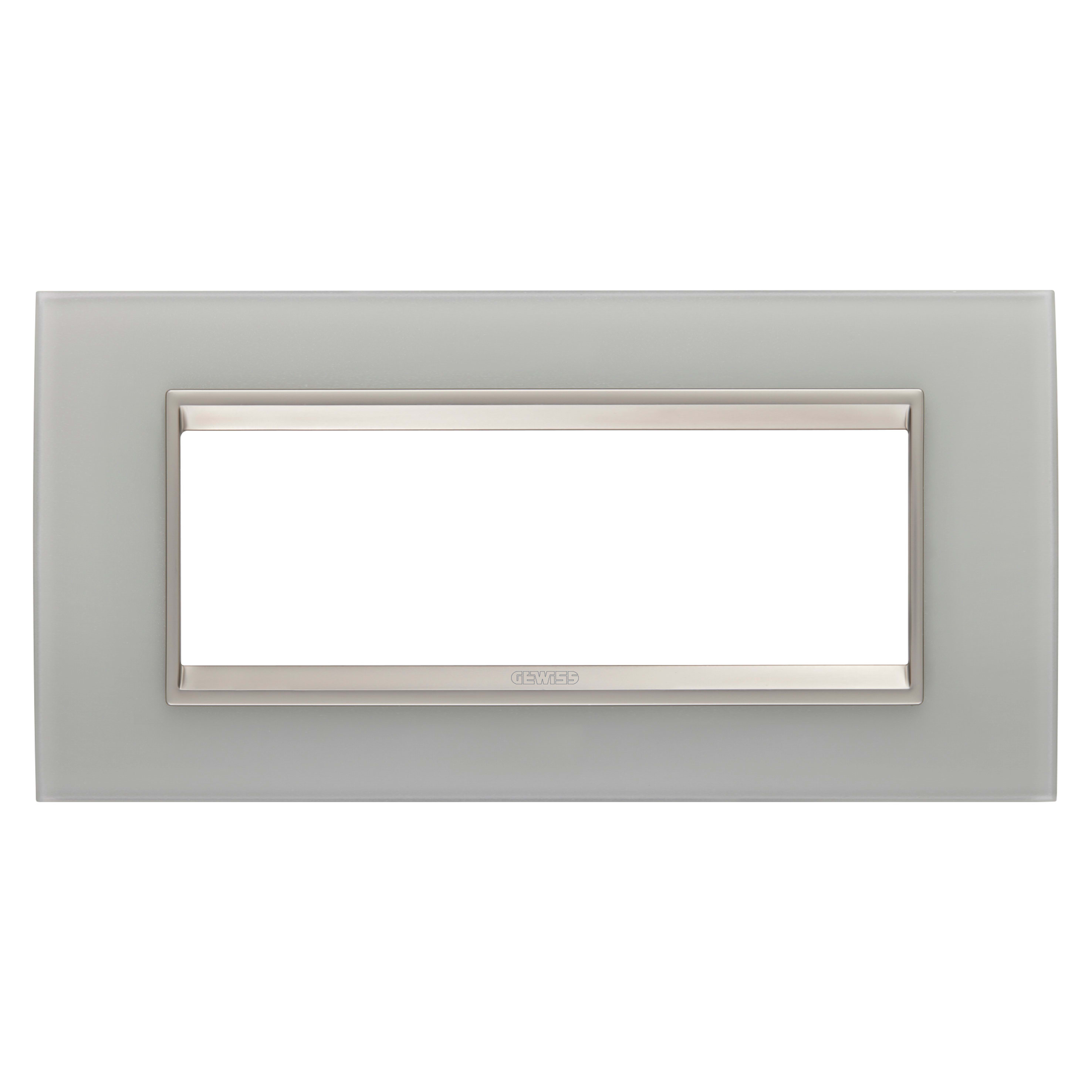 GEWISS - GEWGW16206GT PLACCA LUX 6M VETRO NATURAL REFLECT.