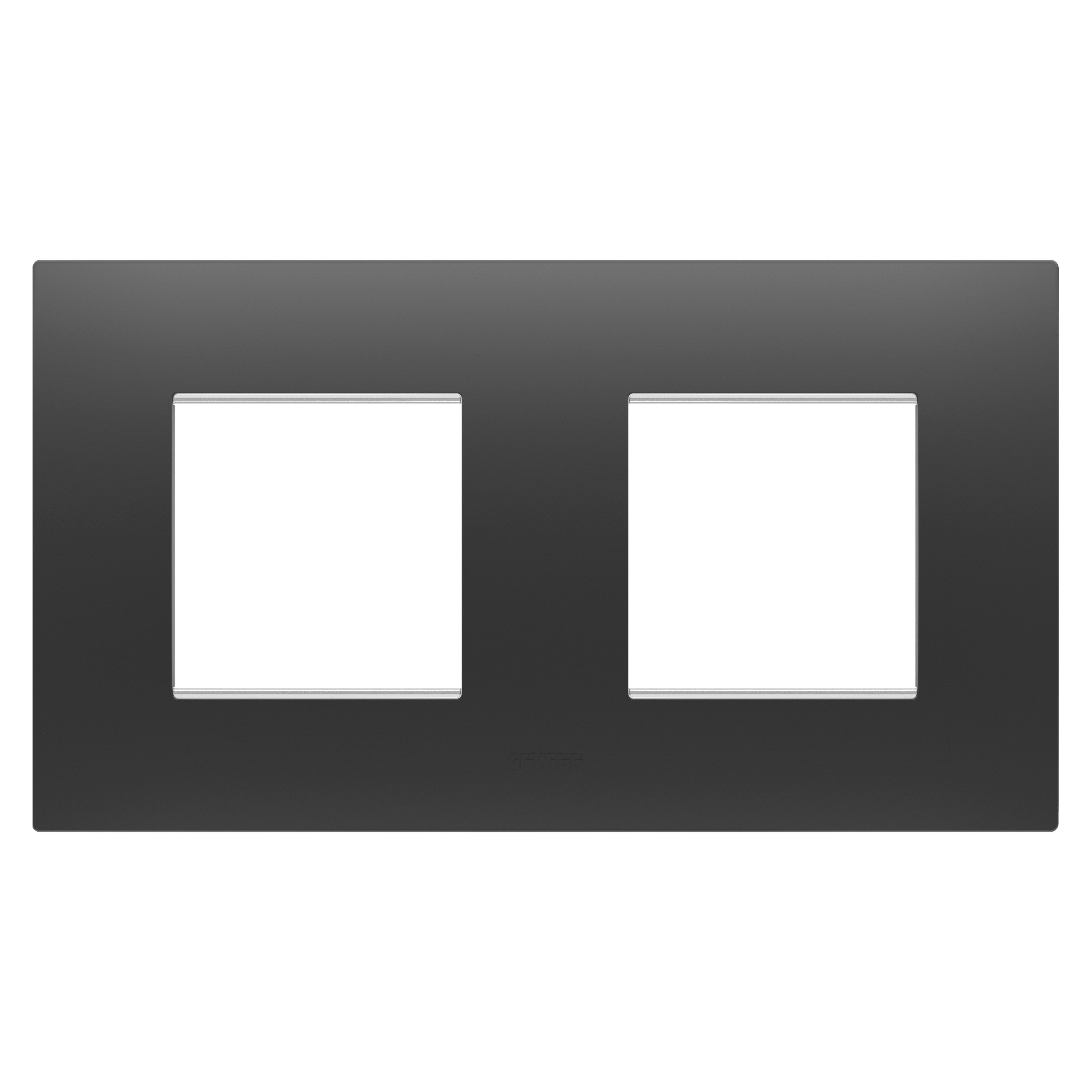 GEWISS - GEWGW16023DB PLACCA EGO INT.2+2M O NERO SATINATO